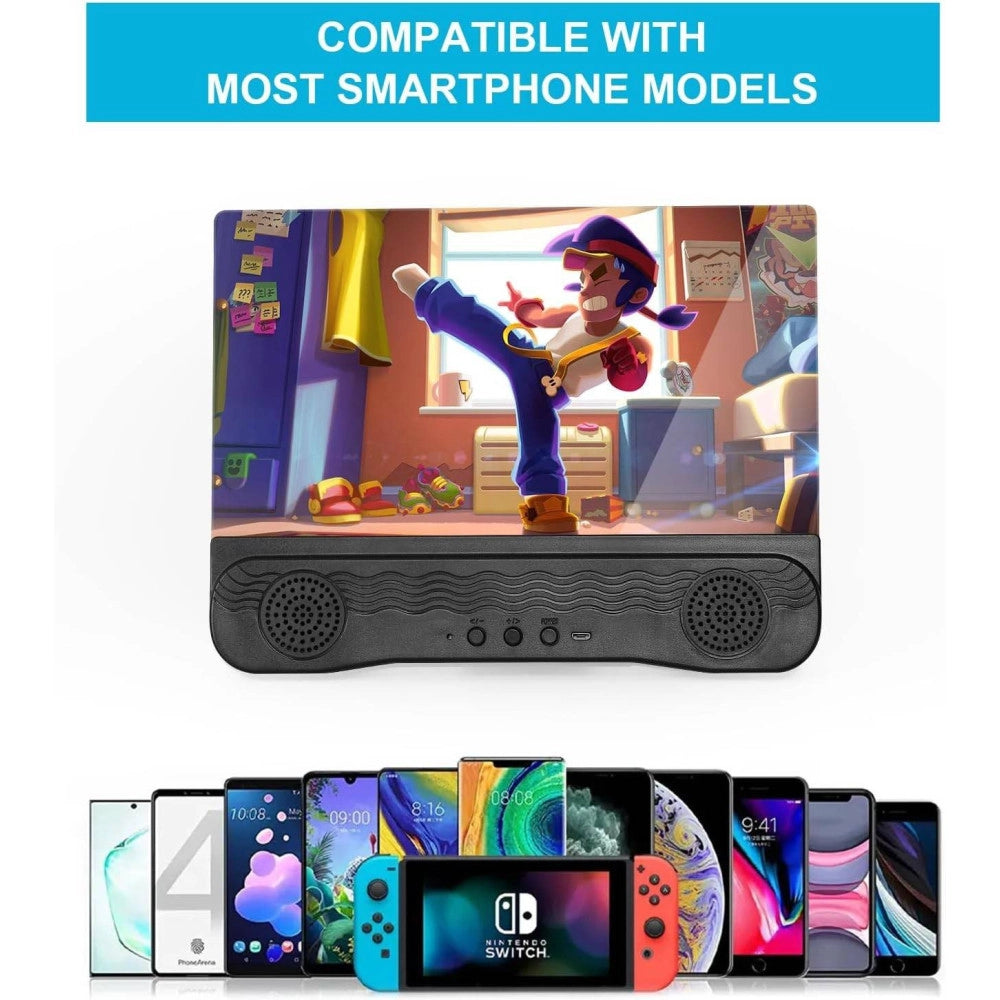 Trade Shop - Lente 3d Amplificatore Audio E Video Per Smartphone Da 12" Ingrandimento Schermo -