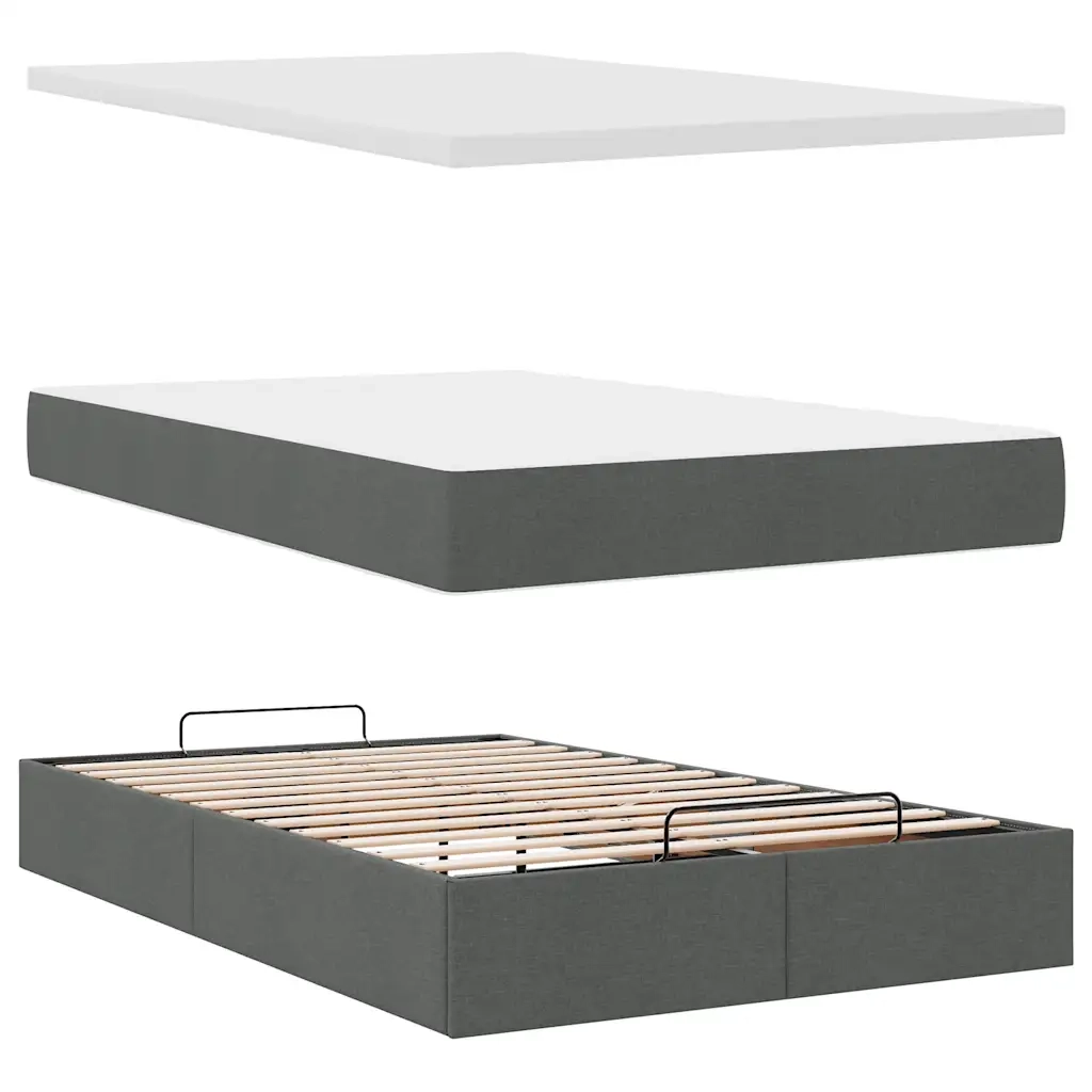 Struttura Letto Pouf con Materasso 80x200 cm in Tessuto 3311093