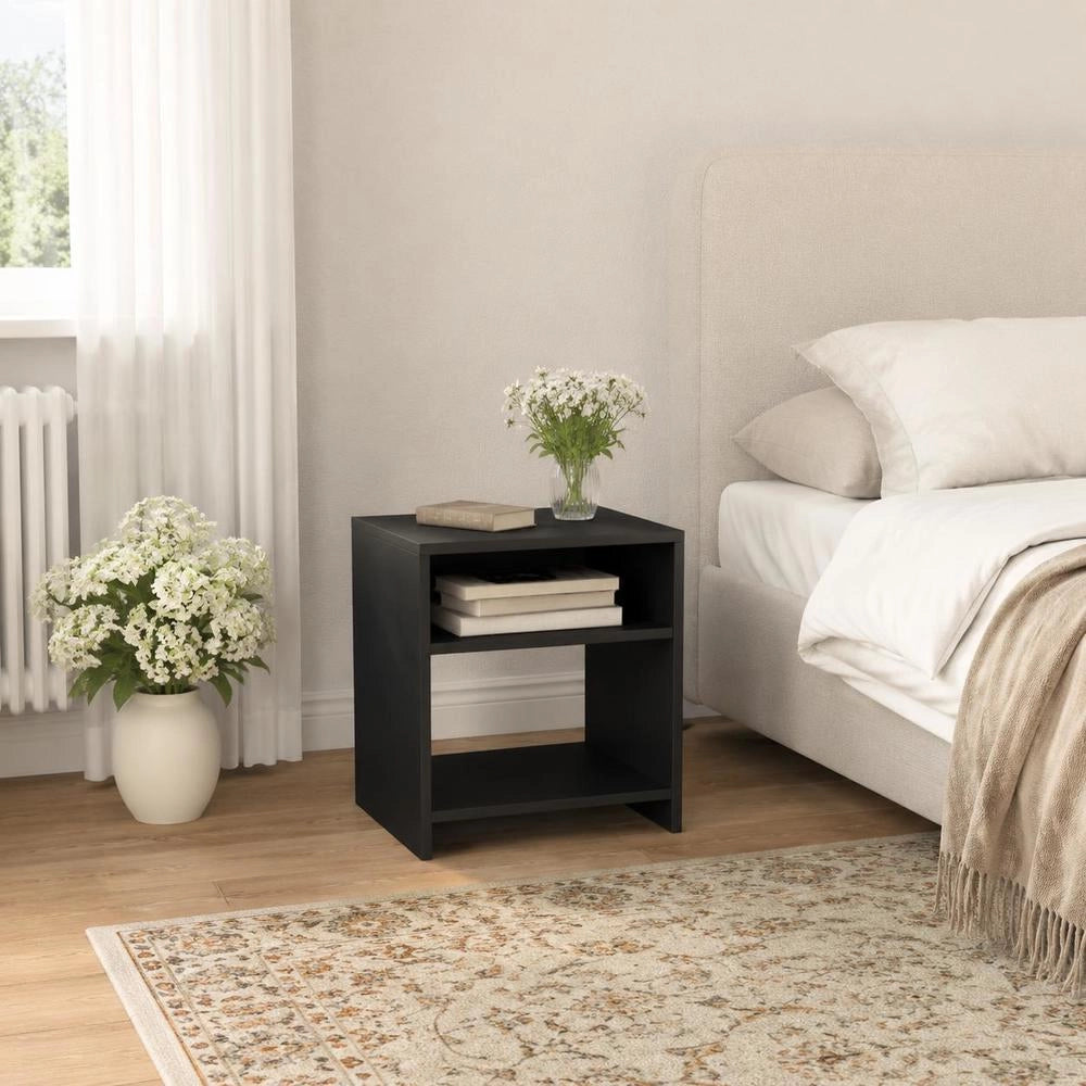 Bedside Tables 2 Pcs. Black 40x30x40 Cm Wood Material