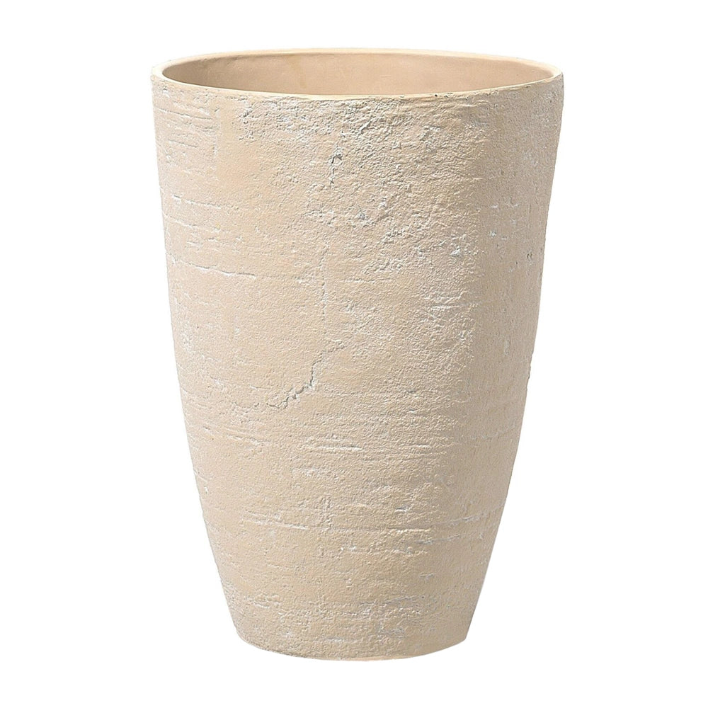 Set di 2 vasi tondi polvere di pietre per interno ed esterno beige sabbia soggiorno balcone giardino