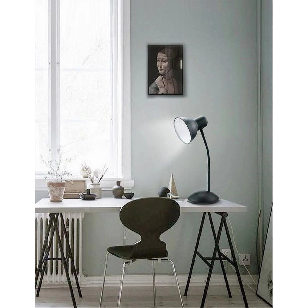 Trade Shop - Lampada Da Scrivania Con Braccio Flessibile Luce Lume Tavolo Per Cameretta Color - Nero