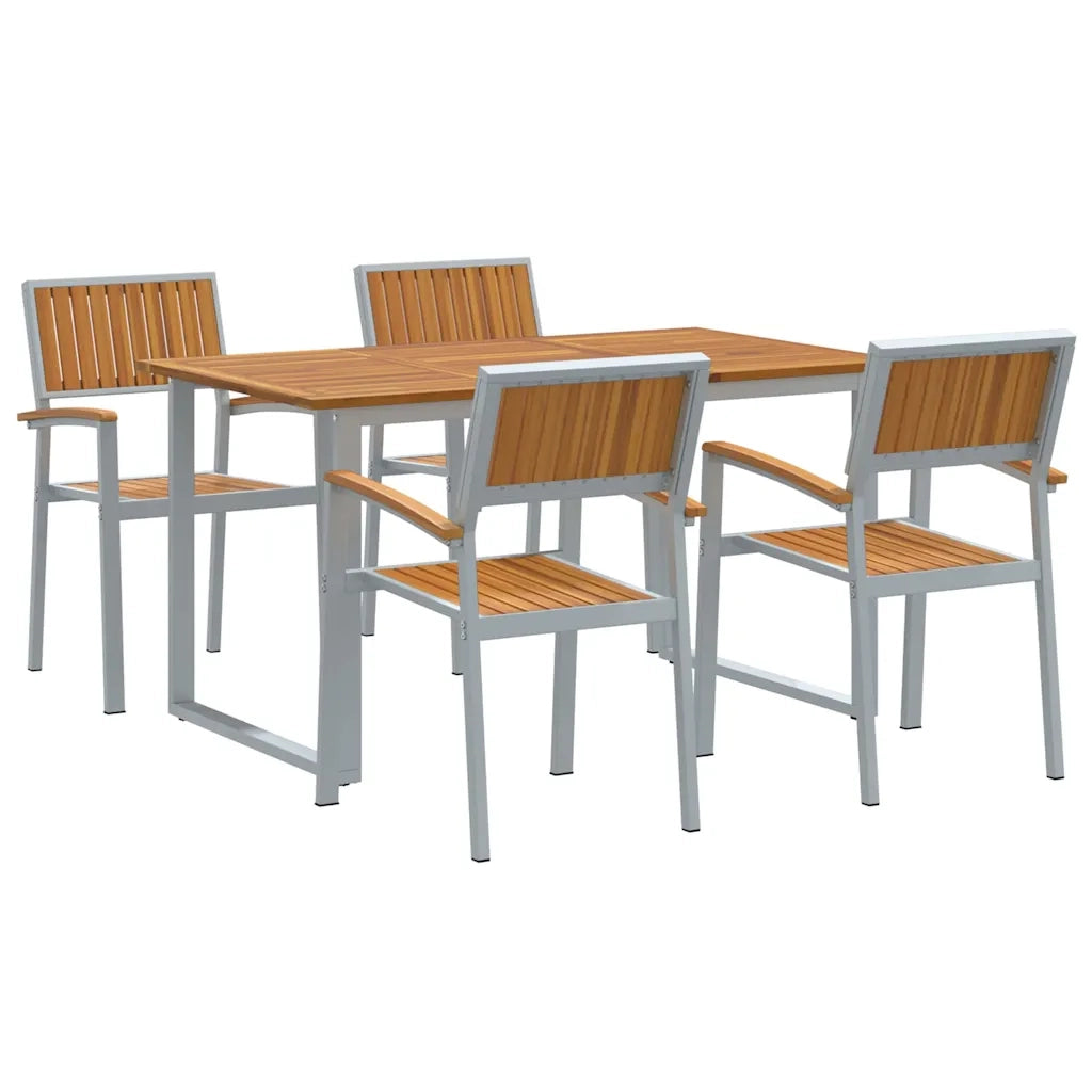 Set da Pranzo per Giardino 5 pcs Grigio 3284351