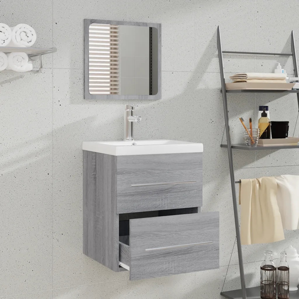 Mobile da Bagno con Specchio Grigio Sonoma 41x38,5x48 cm