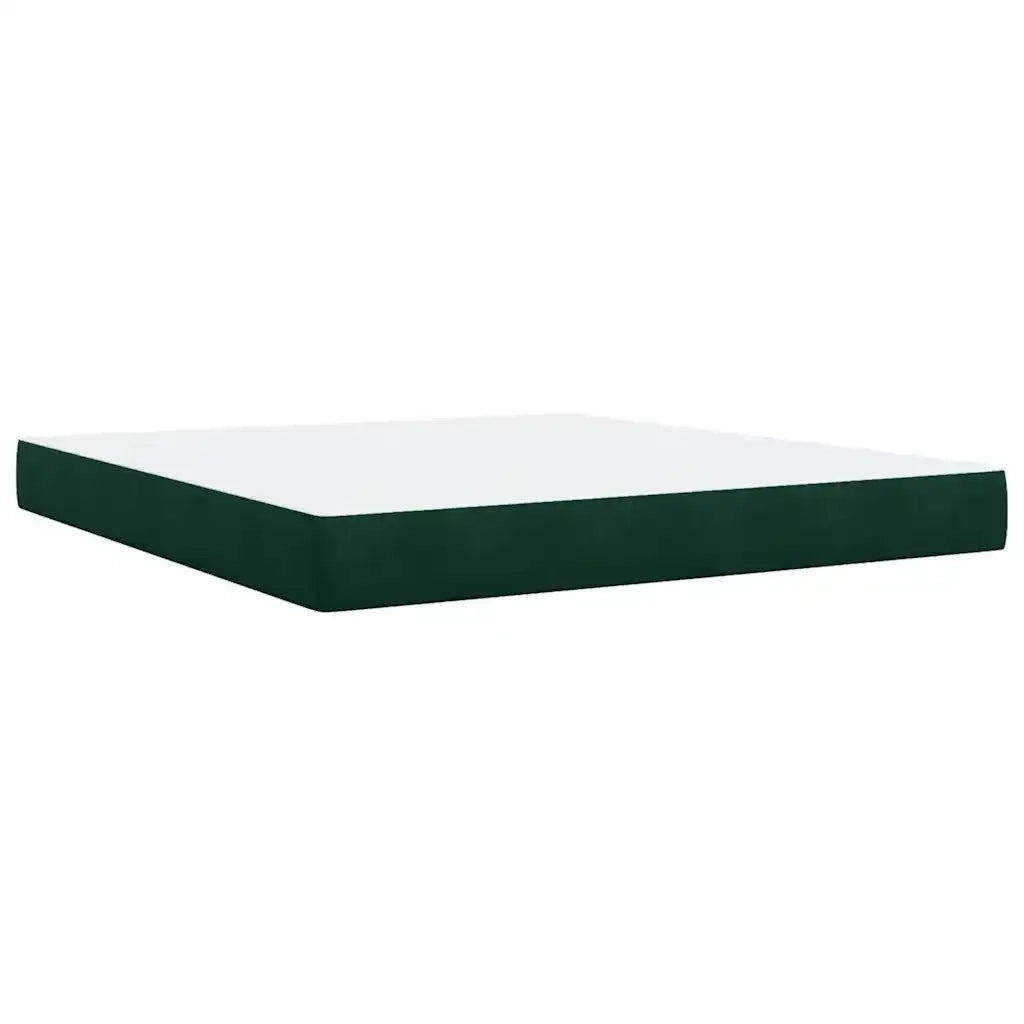 vidaXL Giroletto a Molle con Materasso Verde Scuro 180x200 cm Velluto