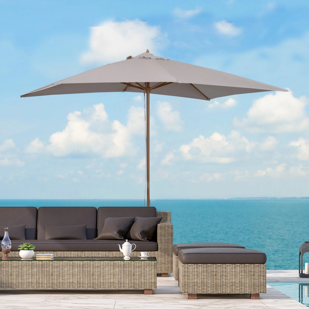 Ombrellone da Giardino ¨C Zephmum ¨C Legno Grigio 2x3 m