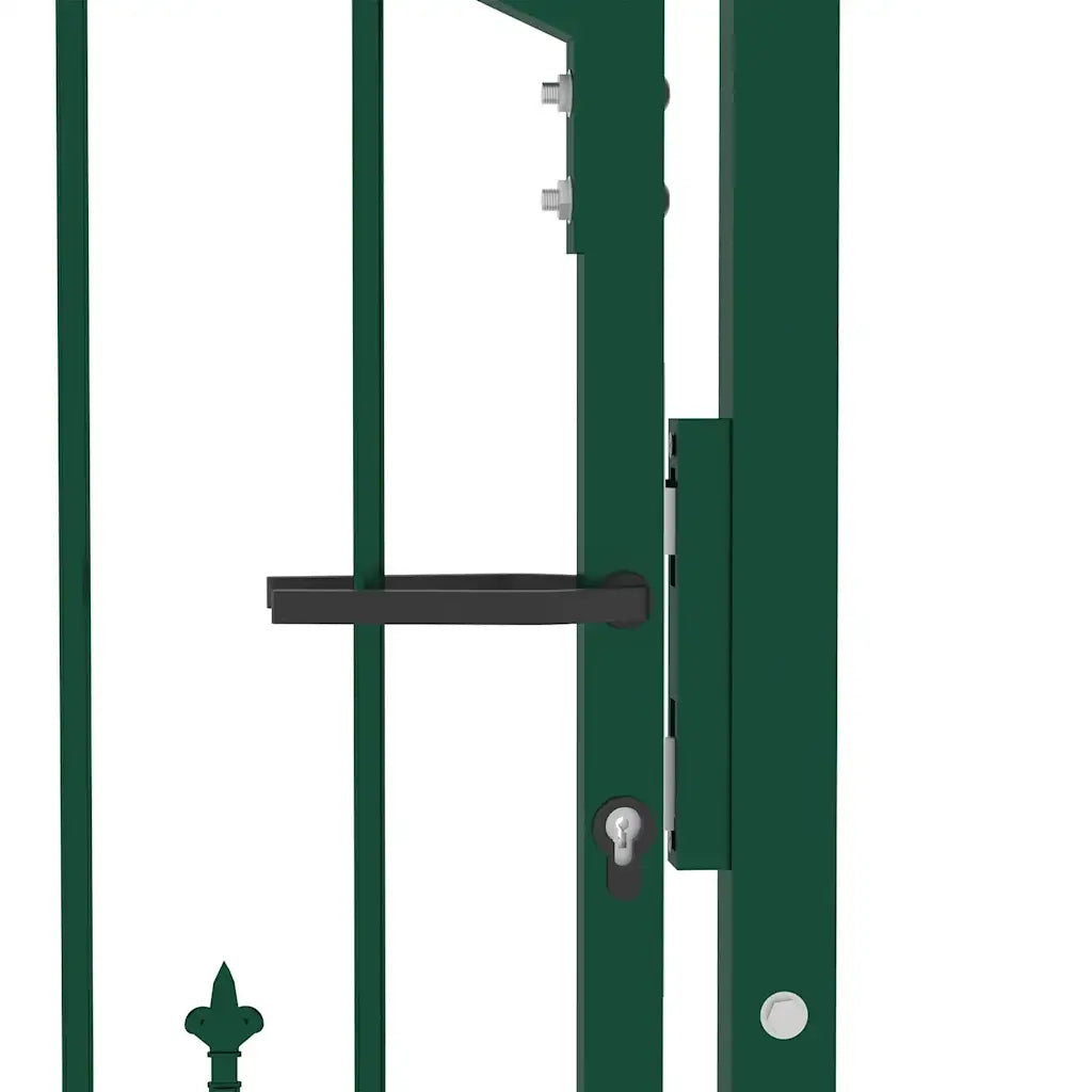 Cancello per recinzione Emmen con punte in acciaio 104x97 cm verde 146393