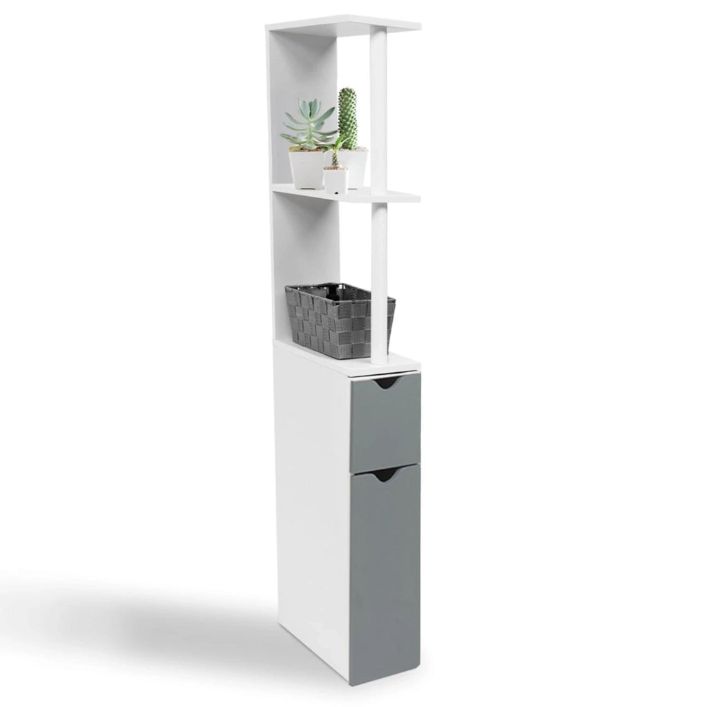 ProBache - Scaffalatura per toilette WILLY a 2 ante grigie