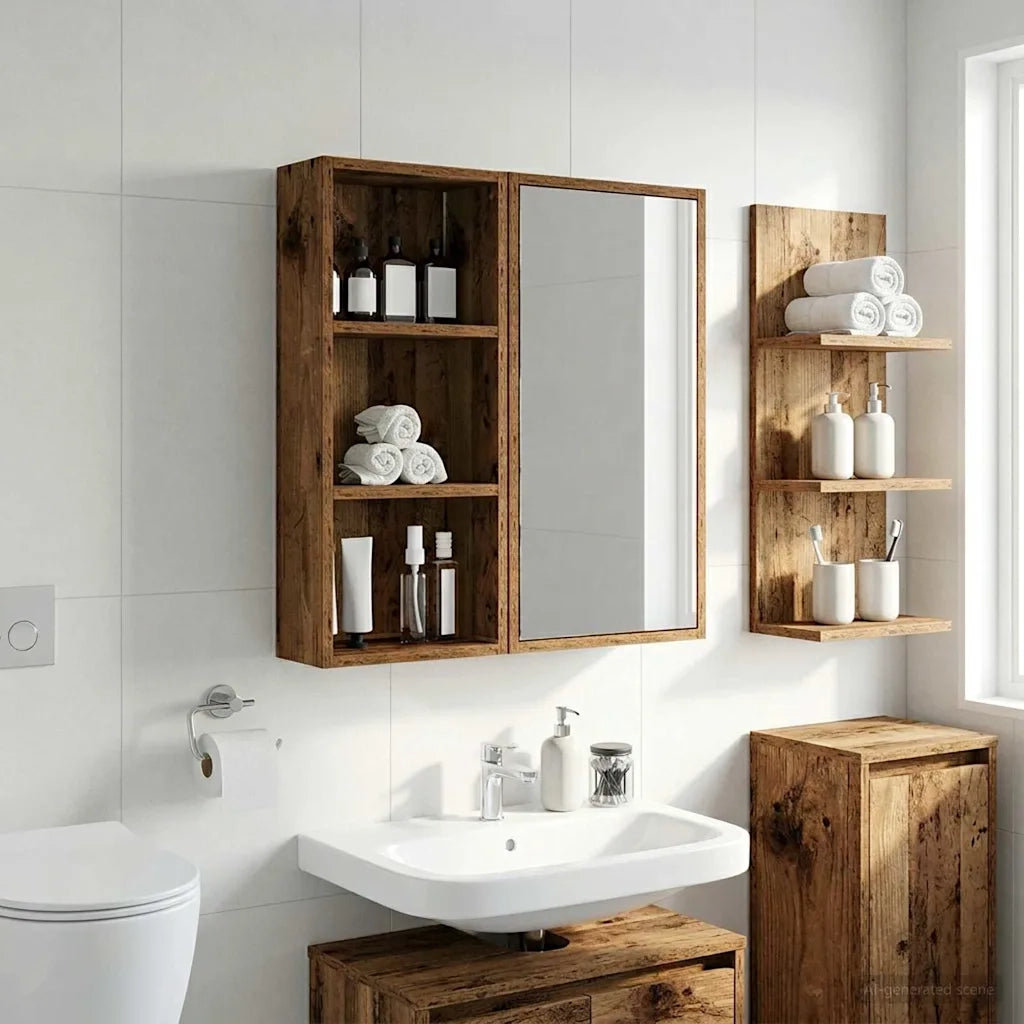 Armadio da bagno a muro Legno vecchio 30 x 14 x 70 cm