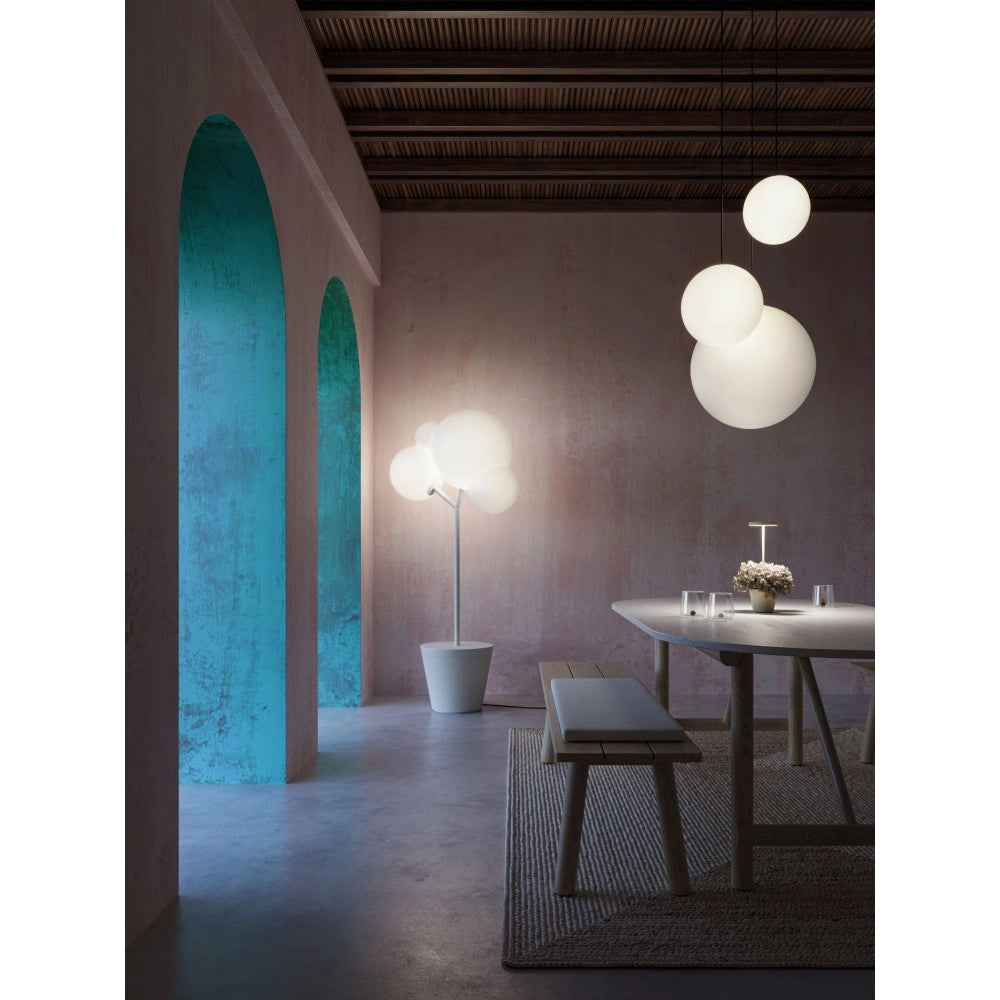 Zafferano - Lampada da terra Tree of Light per esterni e interni Nera - Piantana LED E27 - Piano d'appoggio regolabile