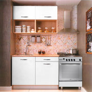 Cucina Cuneo 120 cm Rovere e Bianco Opaco con Lavello Incluso – Compatta, Funzionale e Moderna