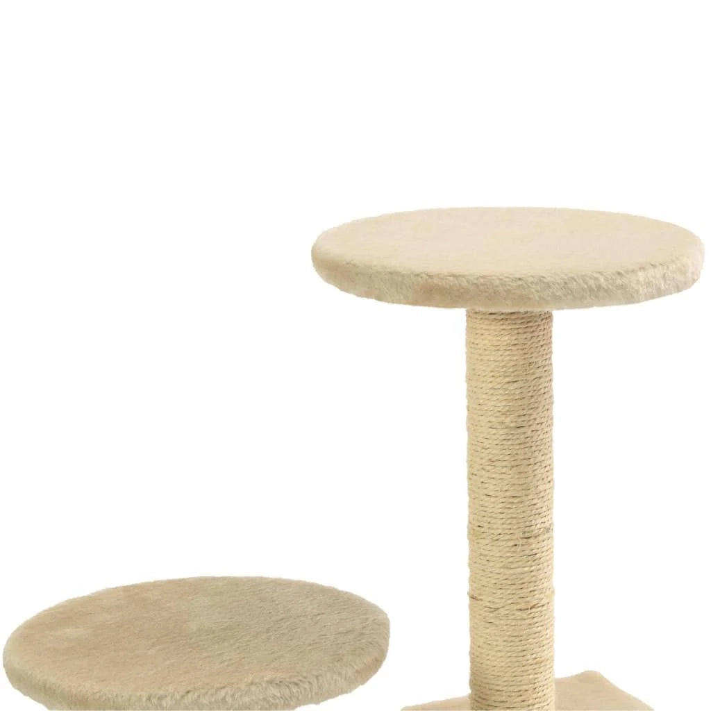 Tiragraffi per gatti in nicchia peluche in sisal 60 cm beige 3702097