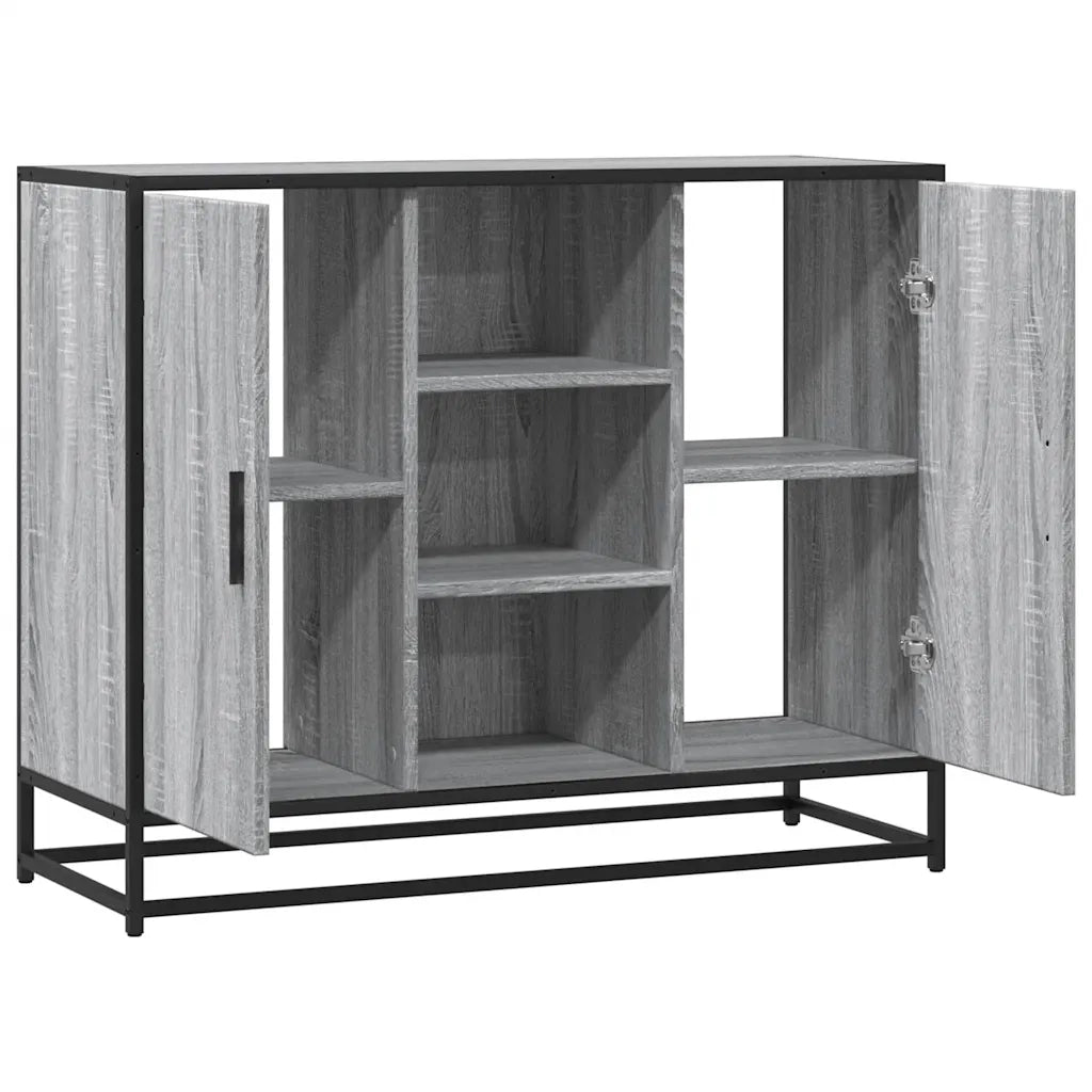Credenza Grigio Sonoma 92x35x76 cm in Legno Multistrato 849017
