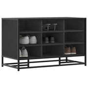 Scarpiera-Scaffale per scarpe Nera 84x40x53,5 cm in Truciolato e Metallo