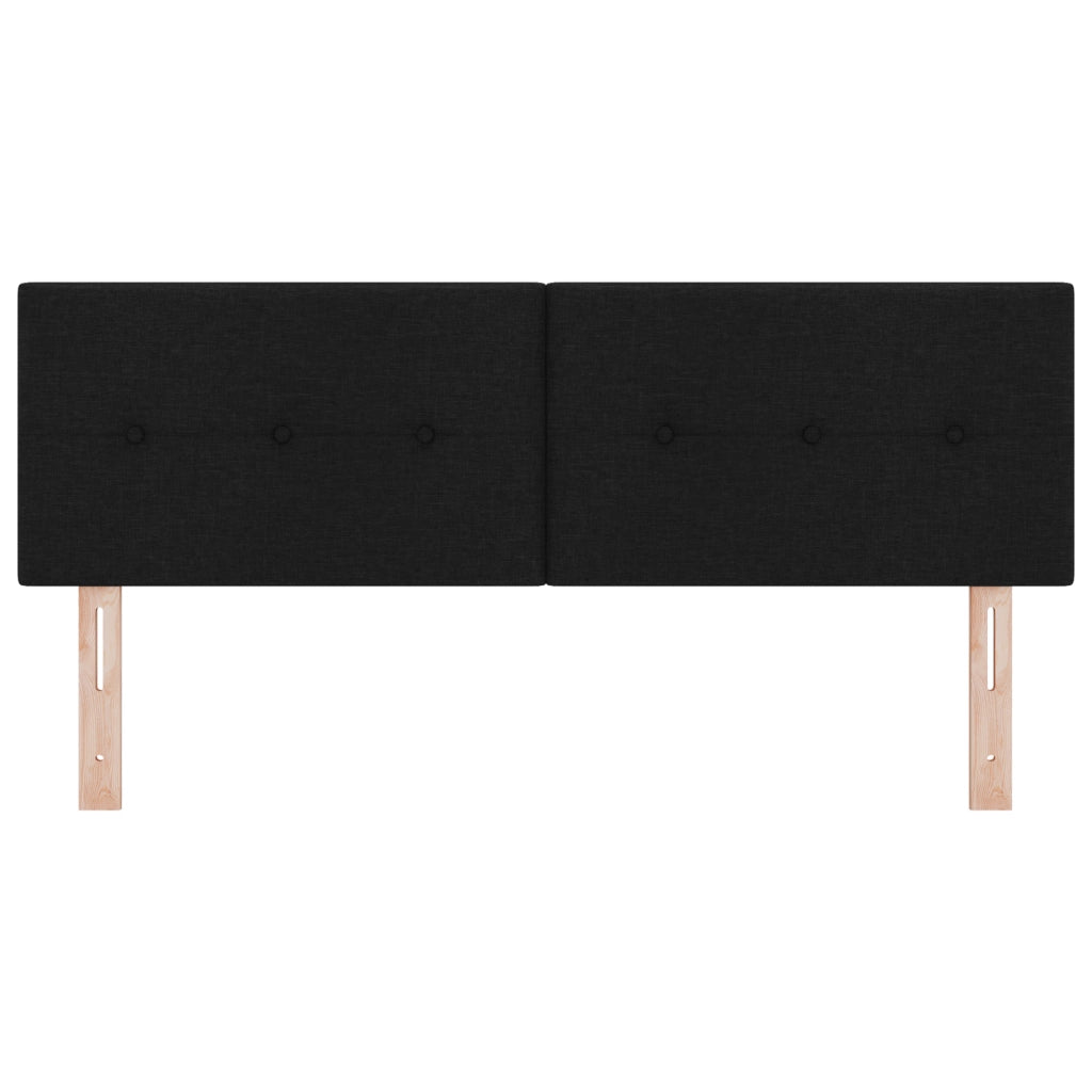 Testiera LED  con bottoni trapuntata nera 72 cm in tessuto