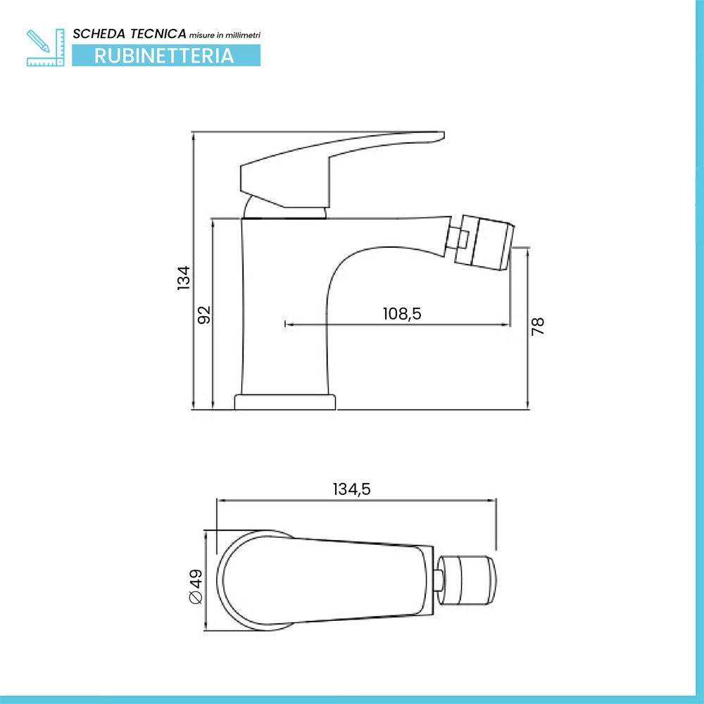 Set miscelatore lavabo bidet e doccia ad incasso con deviatore cromato Tiny