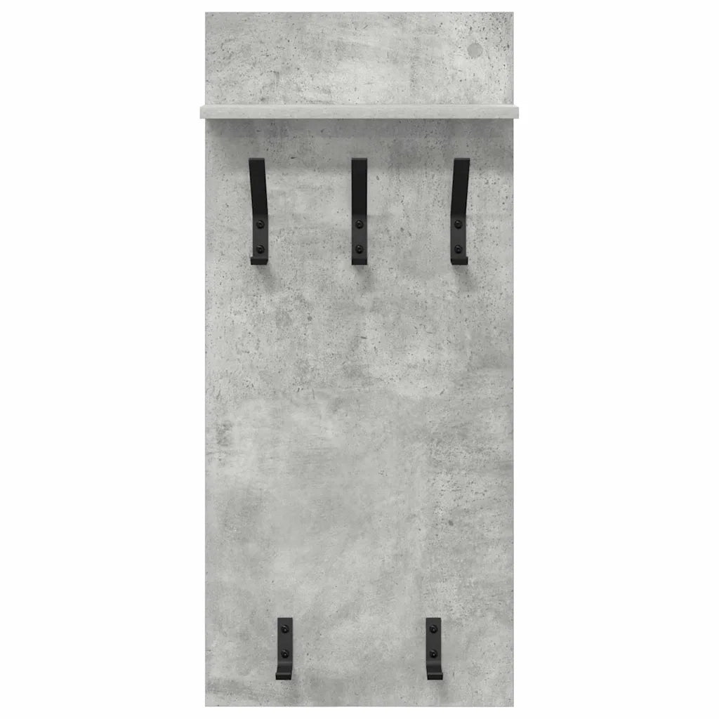 Appendiabiti a muro A parete Grigio cemento 40 x 10 x 90 cm 874454