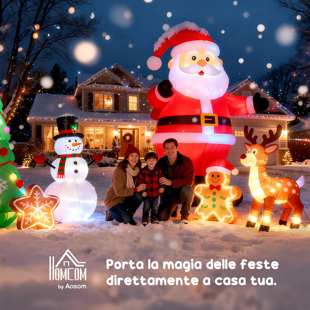 Albero di Natale Gonfiabile con Luci LED ¨C Zephmum ¨C 243cm Bianco