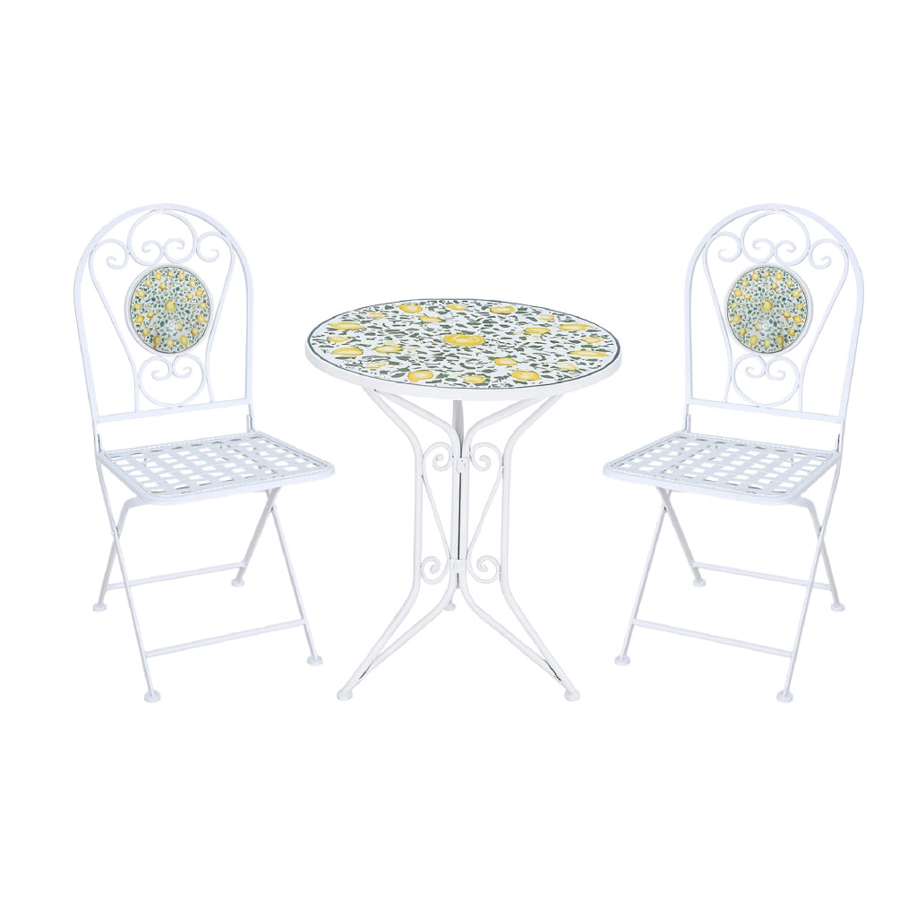 Set Bistrot Tavolino Con 2 Sedie Con Mosaico In Ceramica Per Esterno Terrazzo Giardino Pieghevoli Patio Casa,Bar,Ristoranti,Mobili Giardino Mod-Mazara
