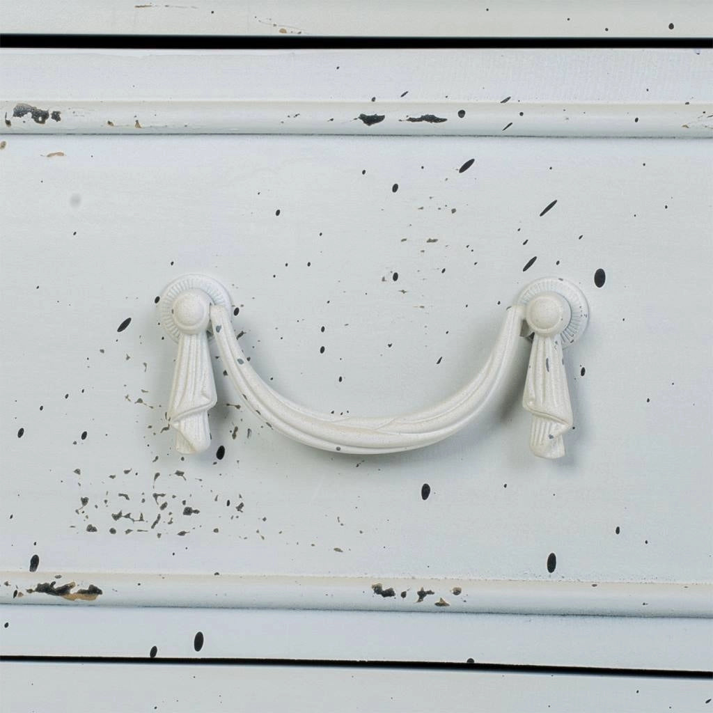 Cassettiera in legno laccato bianco 120x51x84h