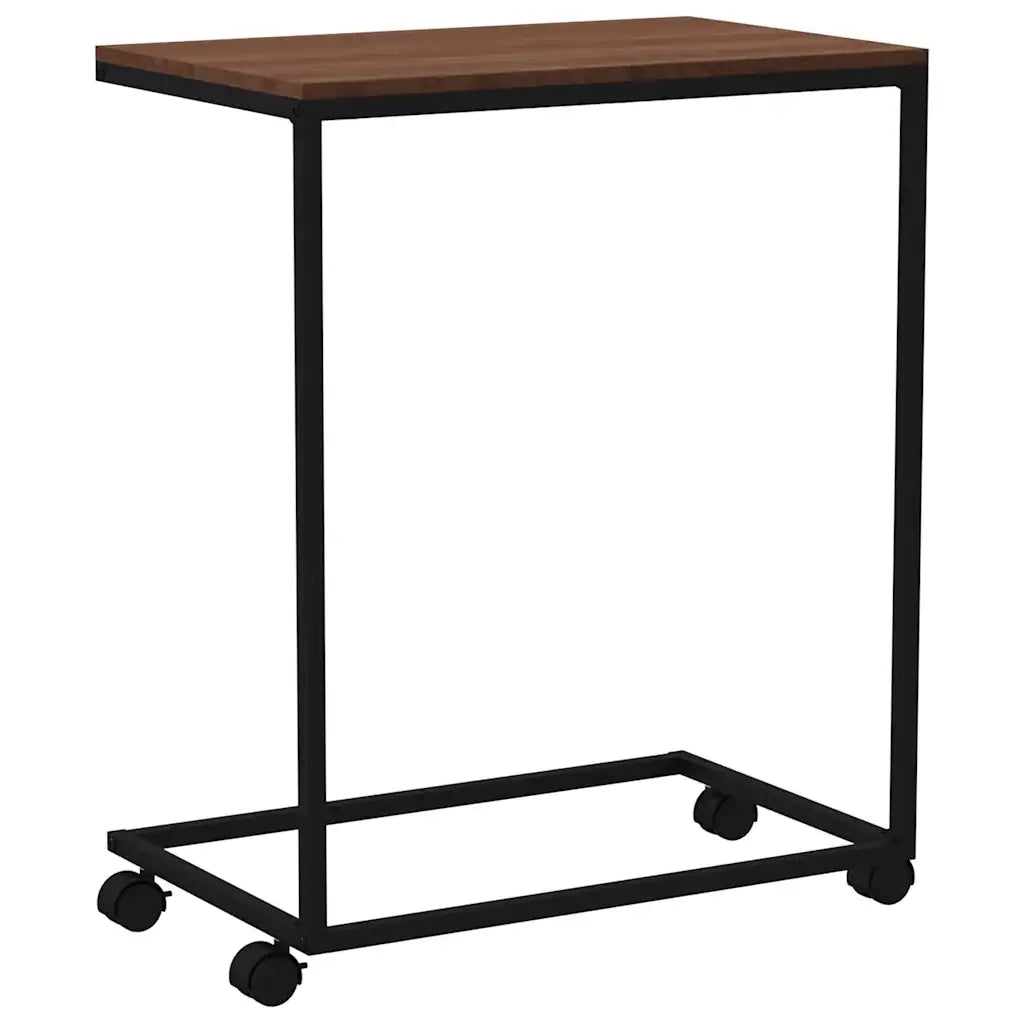 Tavolino con Ruote Nero 55x35x70 cm in Legno Multistrato cod mxl 60615