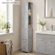 Bathroom Cabinet, Concrete Grey, 25x26.5x170 Cm, Wood-based Material