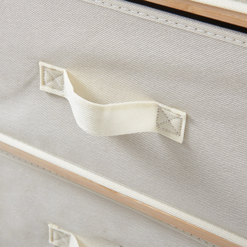 Cassettiera Maldon Comò Organizzatore con 5 Cassetti 122 x 37 x 35 cm - Naturale / Beige [en.casa]