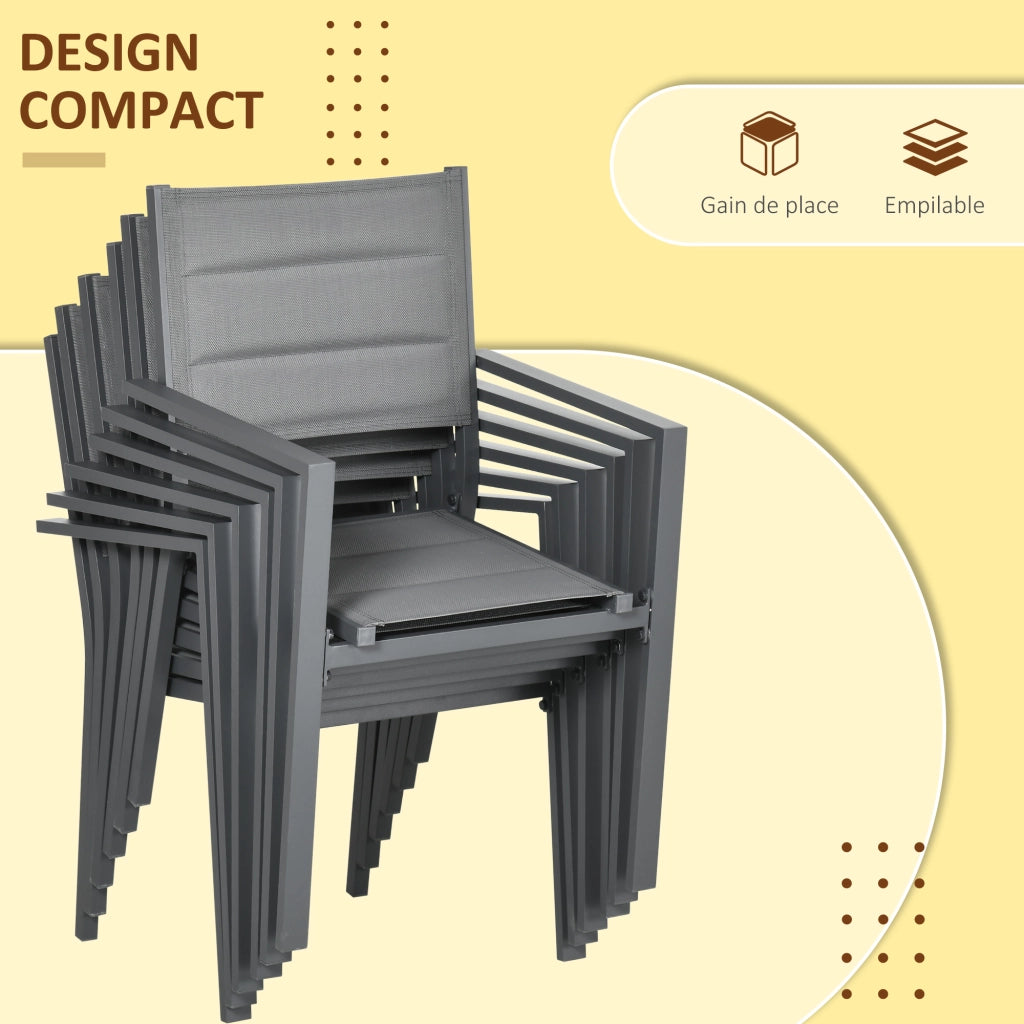 Set da giardino con tavolo allungabile e sedie ¨C zephmum ¨C grigio 90-180 cm 6 pezzi