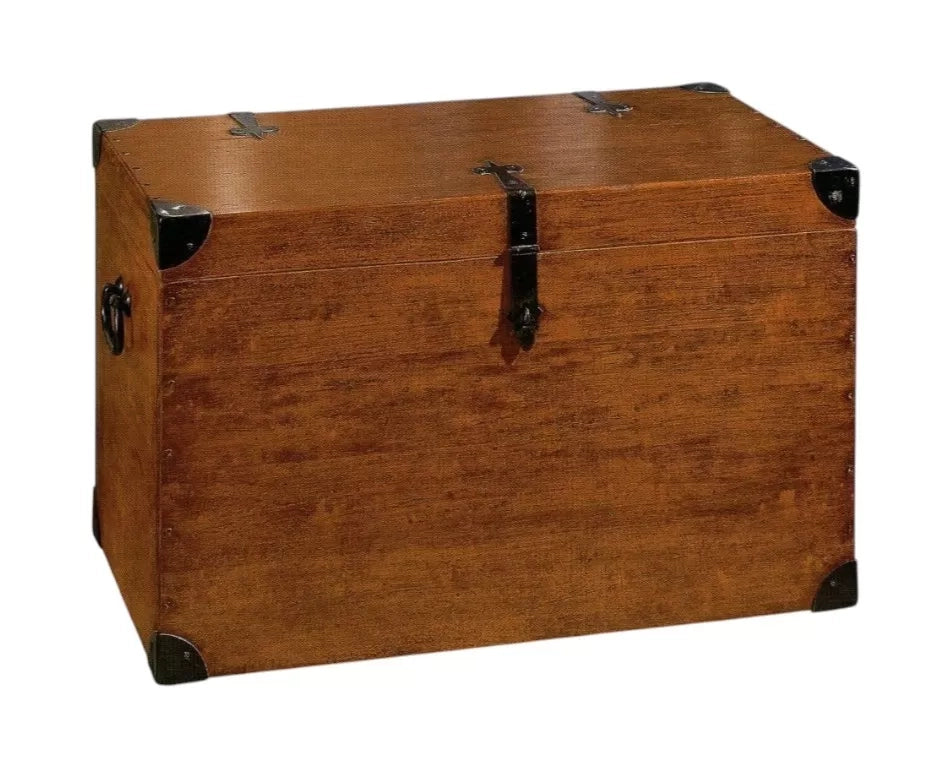 Mobile cassapanca baule in legno massello tinta noce  l.80 p.45 h.50 (543) - Mobili 2G