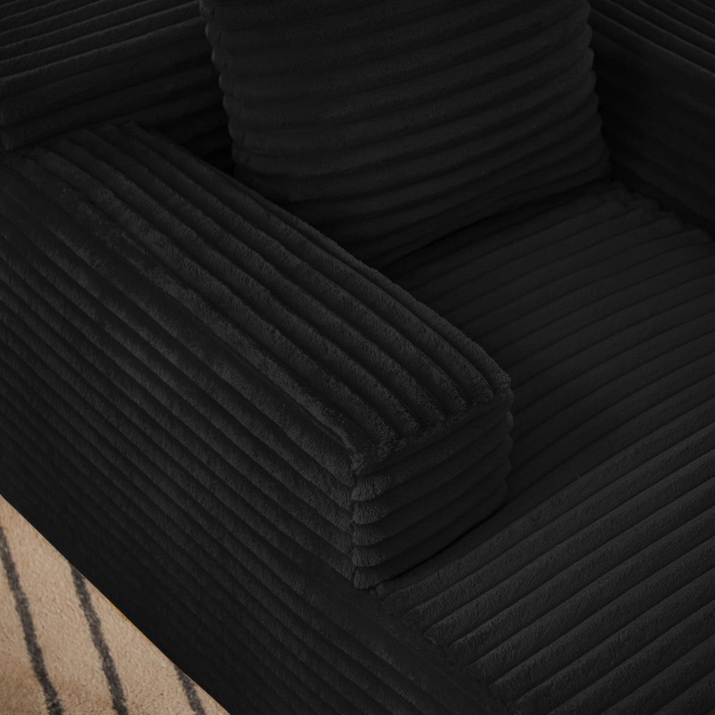 DIVANO Chaise longue in velluto a coste nero