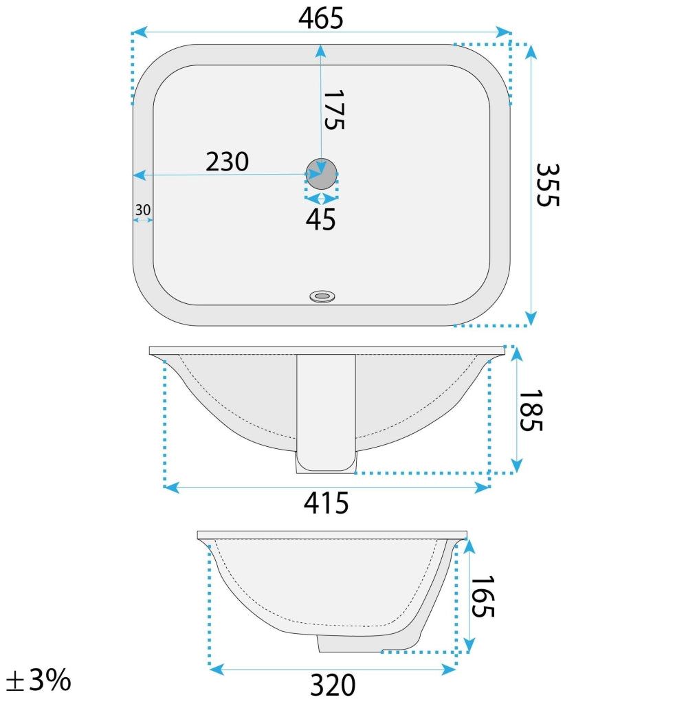 Lavabo Sottopiano Rea Anabel 46