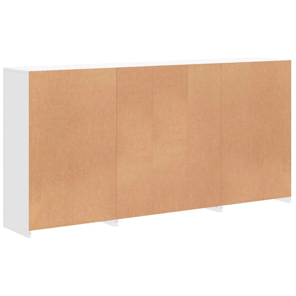 Buffet credenza cassettiera armadio mobile contenitore organizer per cucina soggiorno salotto con luci LED 202 x 37 x 100 cm bianco 02_0029841