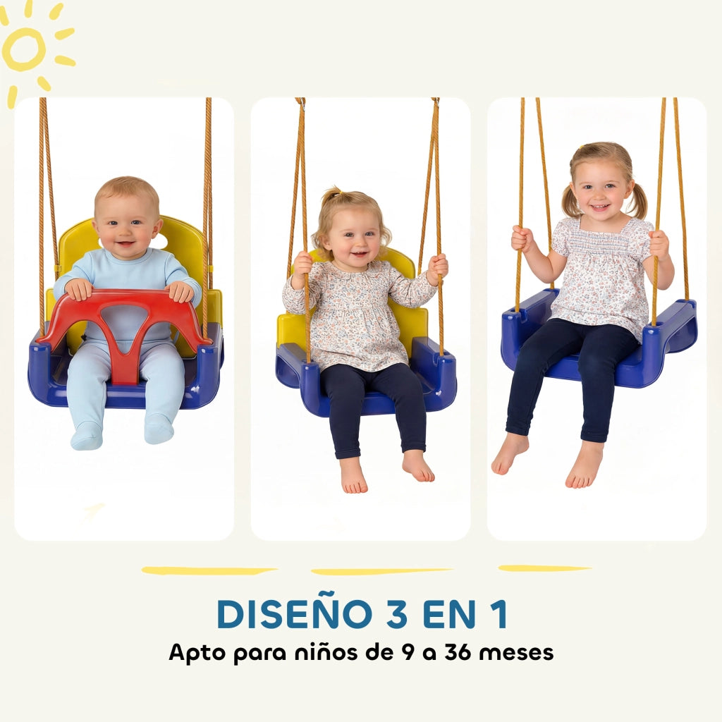 Altalena per bambini 3 in 1 ¨C zephmum ¨C Blu scuro