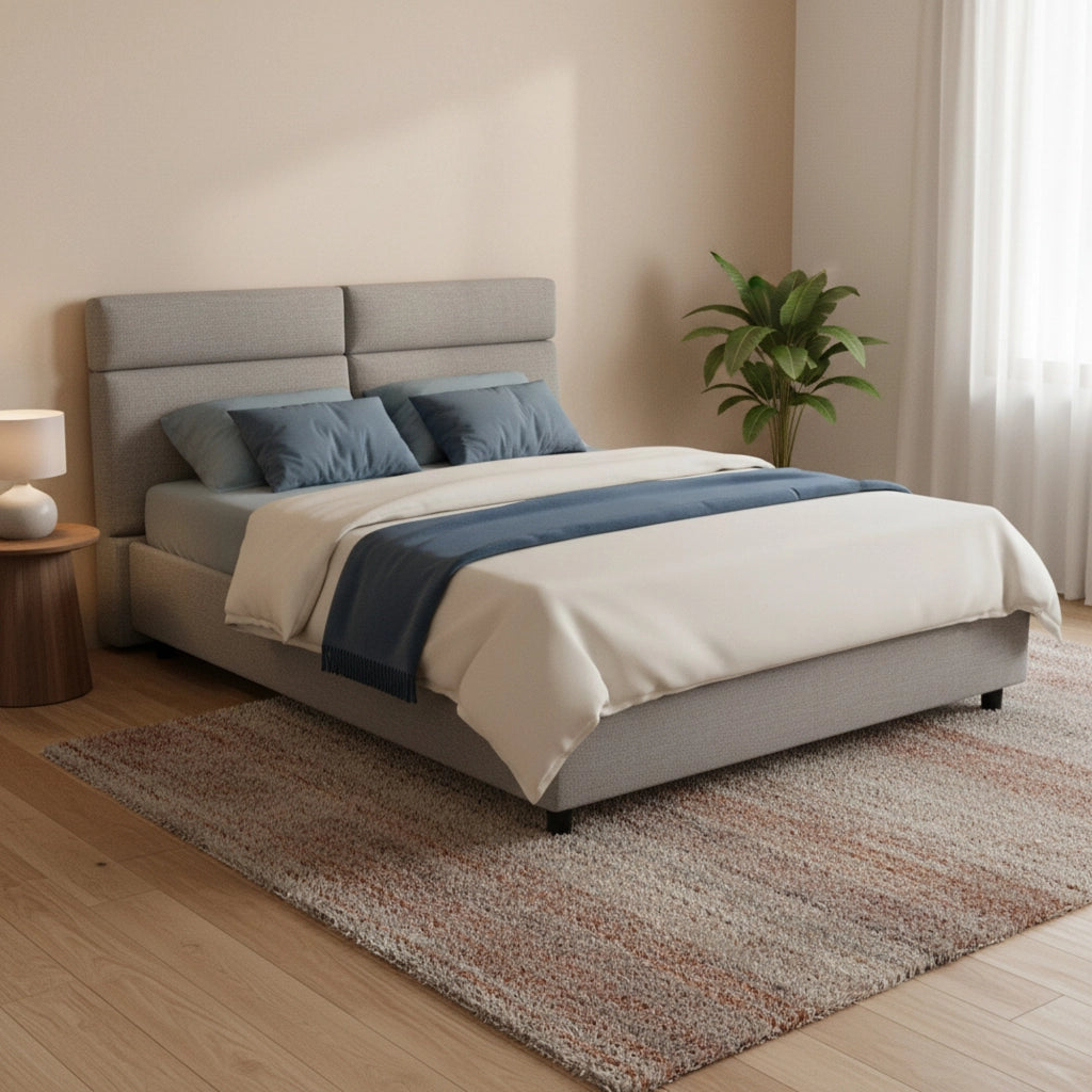 Letto Matrimoniale Alcatron, Letto Matrimoniale Sfoderabile Made in Italy, Grigio