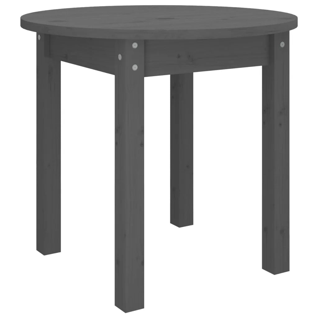 Tavolino da Salotto Grigio Ø 45x40 cm in Legno Massello di Pino 822334