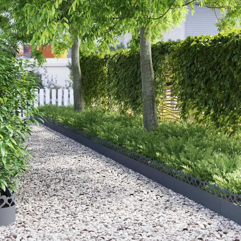 Bordure per prato 30 pcs Antracite 103 x 0,05 x 22 cm Acciaio