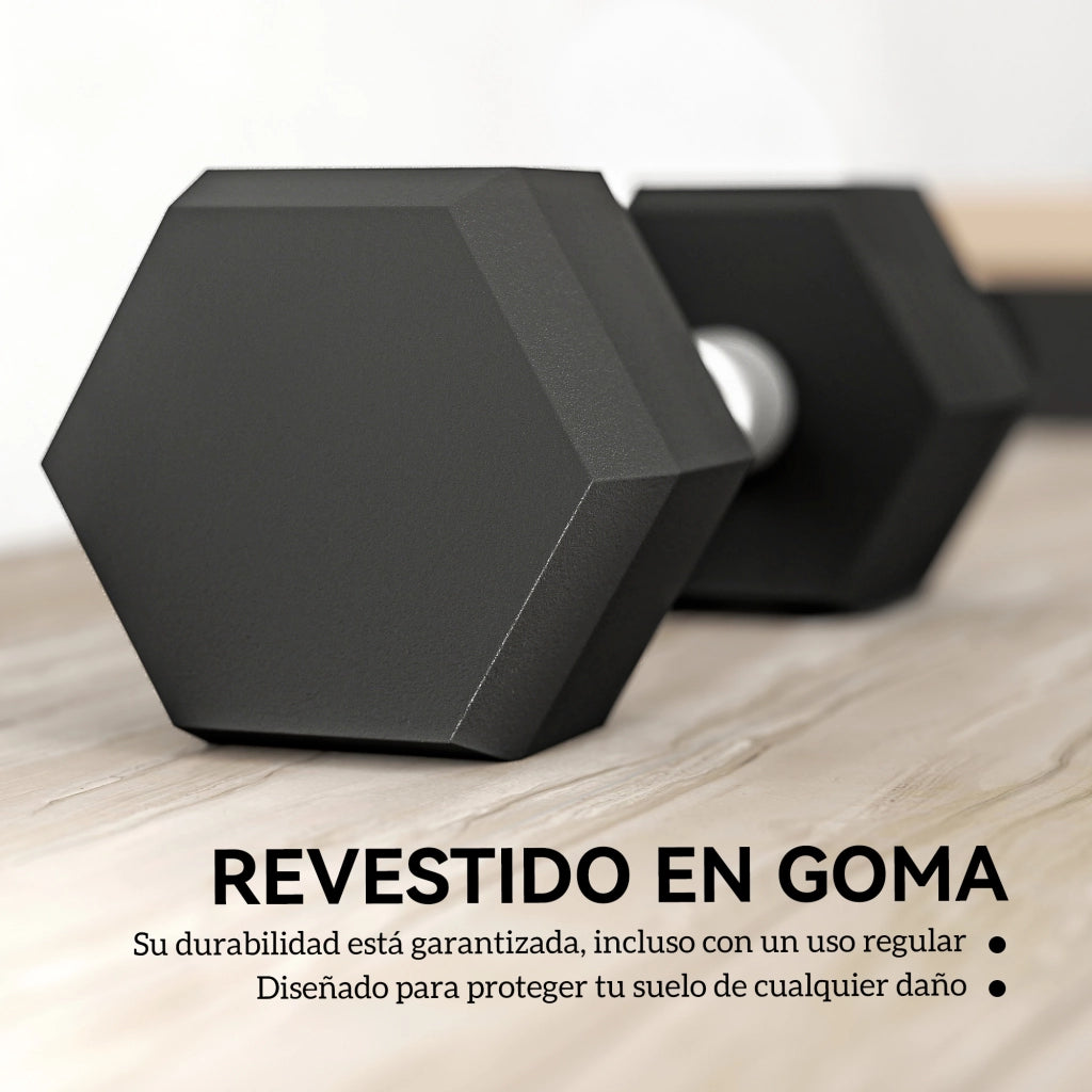 Set di manubri 2x6 kg con barra di connessione ¨C Zephmum ¨C Nero e Argento