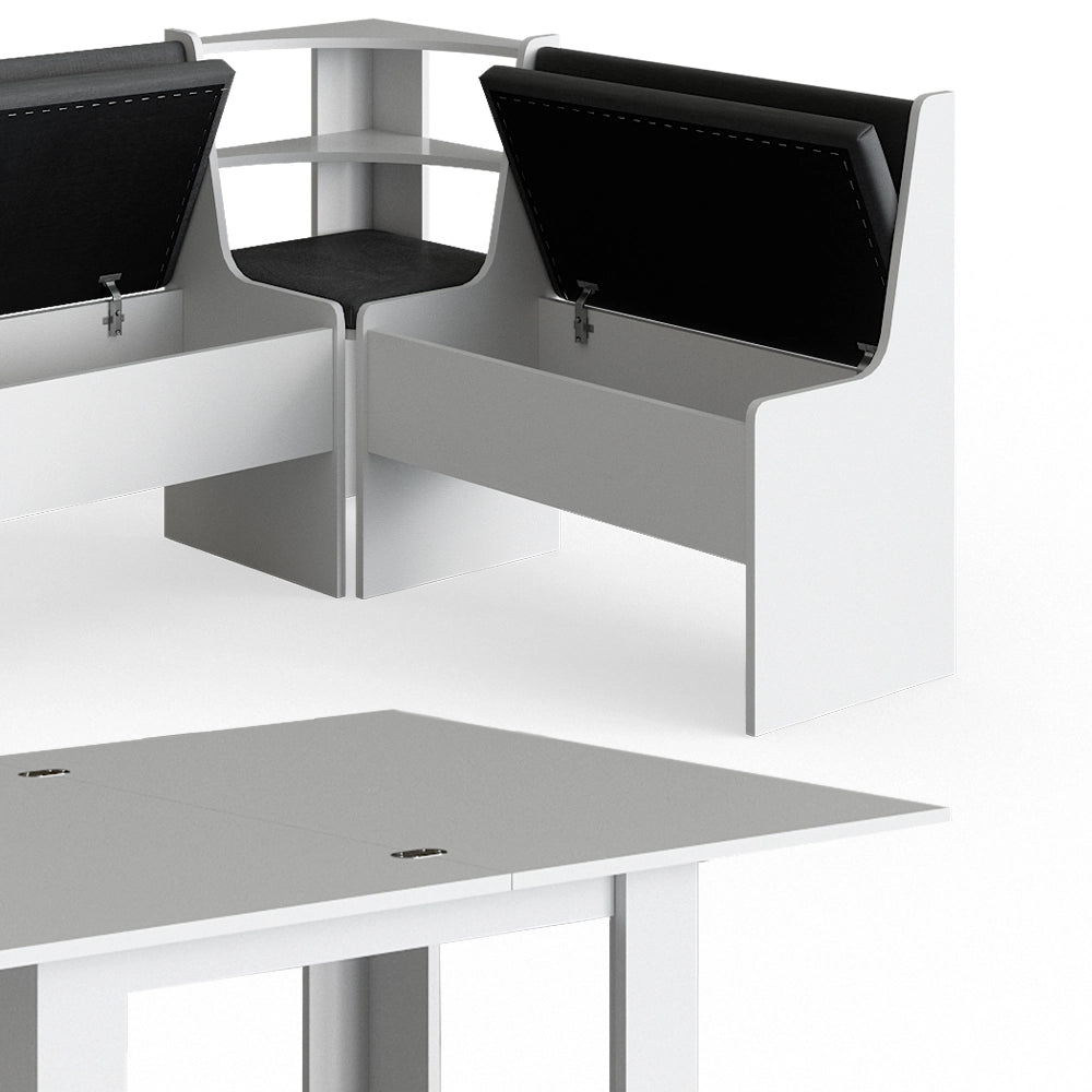 Vicco Gruppo panca ad angolo Bianco 180 x 41.5 cm con tavolo