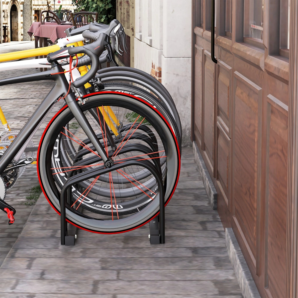 Supporto Biciclette 4 Posti ¨C zephmum ¨C Acciaio Nero 110x33x27 cm