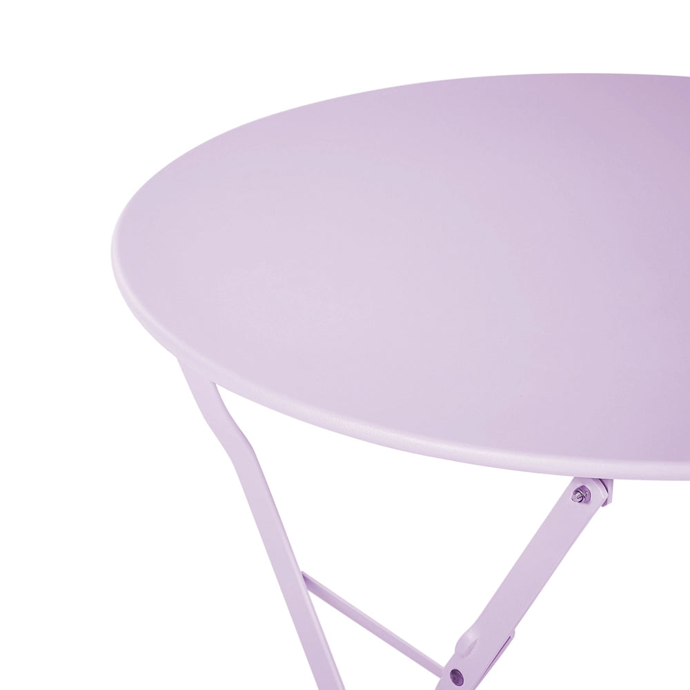 Set da Esterno 3 pezzi Tavolino e 2 Sedile Pieghevoli in Metallo Blu
