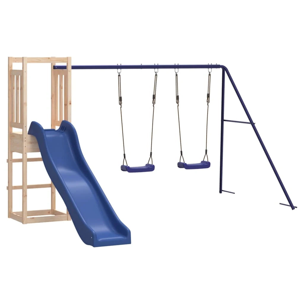 Altalene per parco giochi all'aperto scivolo altalene robuste giochi da giardino 308 x 321 x 169 cm legno di pino massiccio 02_0004804
