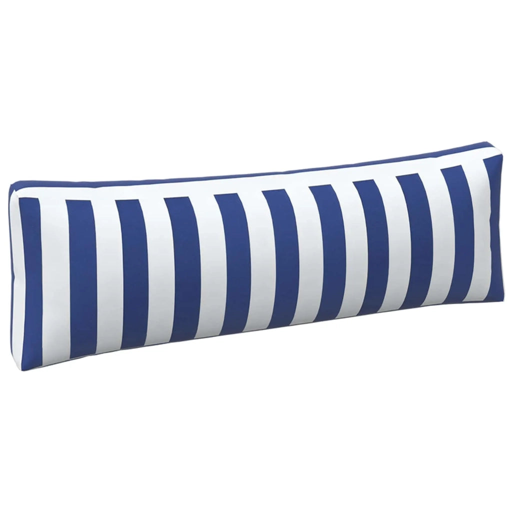Cuscino da Esterno 3 pcs Blu e Bianco 103 x 58 x 10 cm Tessuto 42040530