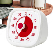 Timer Visivo - Strumento di Gestione del Tempo - Miglioramento della Concentrazione - Orologio Silenzioso - 10 x 9.5 x 5 cm - Bianco