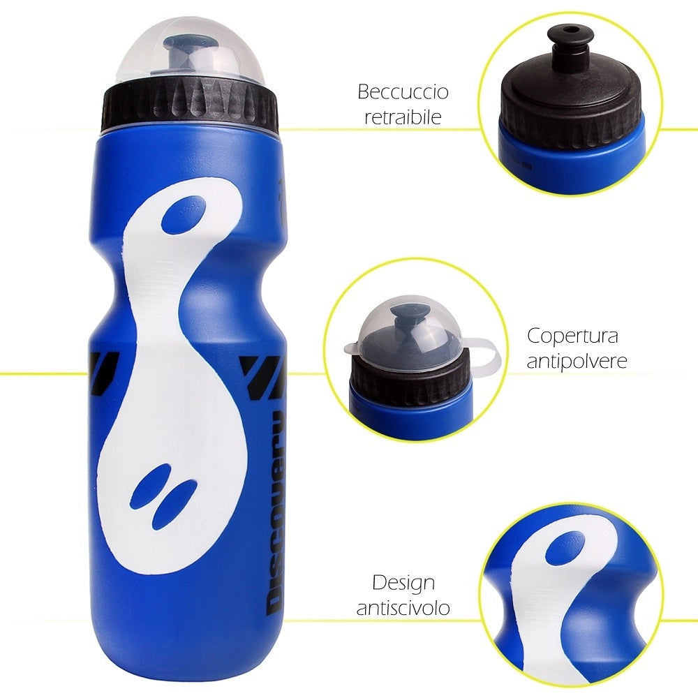 Trade Shop - Borraccia In Pvc Con Beccuccio Retraibile Tappo Anti Polvere Da 650 Ml Xc-2664 -