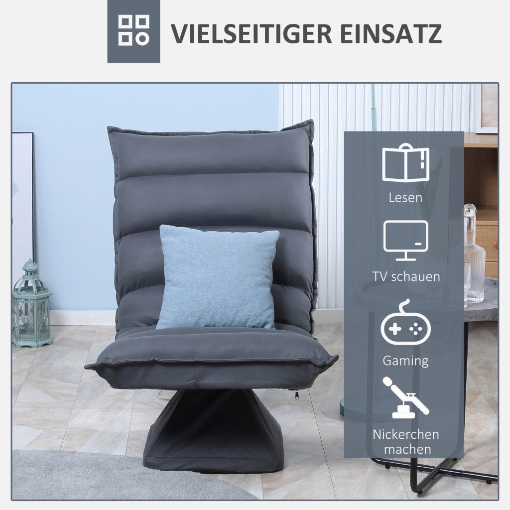 Poltrona girevole reclinabile ¨C Xylo ¨C tessuto grigio scuro 62x70x95cm