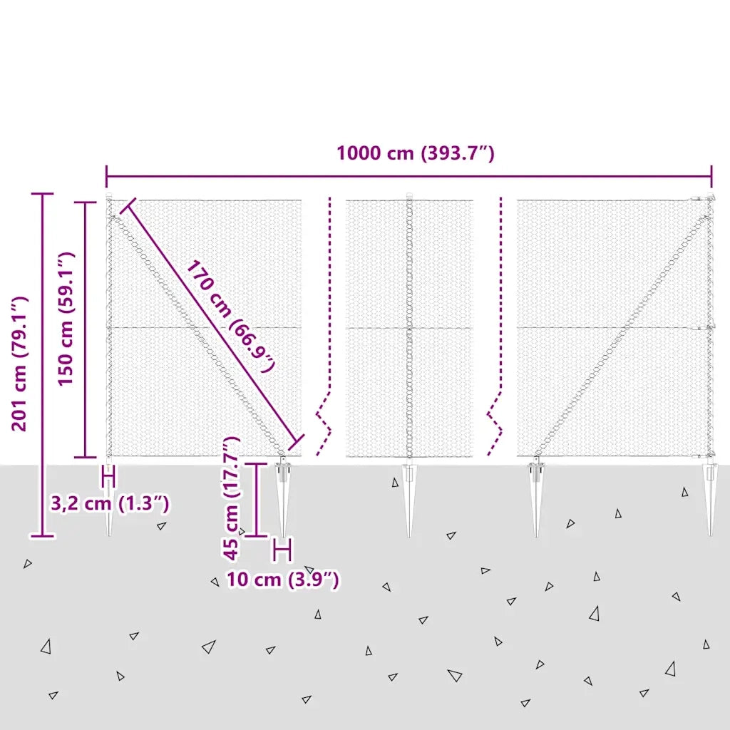 Palo della recinzione | Pannello per recinzione Grigio