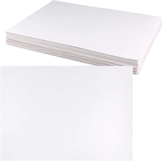 Pacco di carta onbedrukt per traslochi e regali - 500 fogli - 40 x 29 cm - 42 g/m² - adatto per spedizioni e imballaggi - per disegno e fai da te.