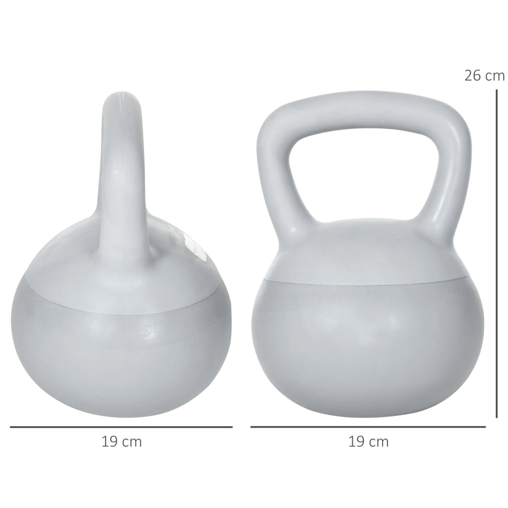 Kettlebell 4kg in PVC e Sabbia Metallica ¨C zephmum ¨C Grigio 19x19x26 cm