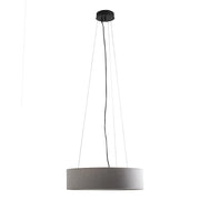 Vivien Lampada a Sospensione Nera, Paralume Cilindrico Grigio, E27, IP20, 48cm - Rossini Group - Design Minimal ed Elegante
