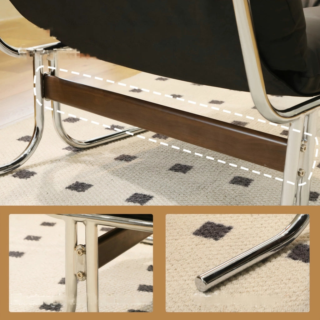 Poltrona con rivestimento rimovibile e gambe in cromo nero
