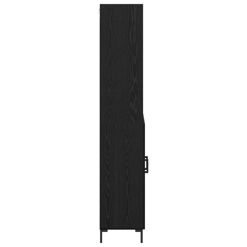 Credenza | Madia | Buffet da pranzo | Armadio da pranzo Rovere Nero 69,5 x 34 x 180 cm Legno multistrato